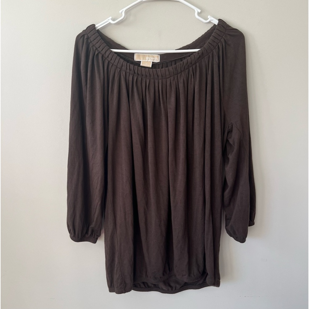 Michael Michael Kors Pleated 3/4 sleeve fall top